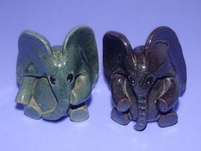 Two Small Pottery Elephants