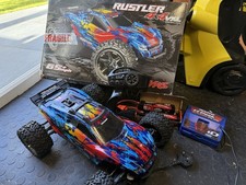 Traxxas Rustler 4x4 VXL Brushless RC Truck EZ-Peak Charger And Batteries X2 RTR