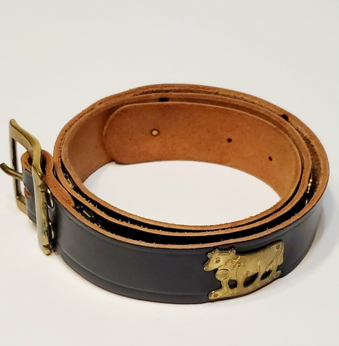 Vintage swiss leather belt - vintage,