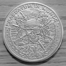 Silver Shield Pieces of Eight Privateer Pirate RARE 1oz Pure 999 Silver Round BU