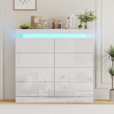 High Gloss Chest of 8 Drawers