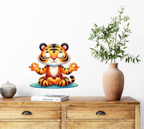 Tiger lotus yoga pose wall - tiger,