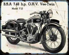 Bsa y13 metal sign - metal,