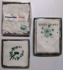 3 Vtg White Irish Linen