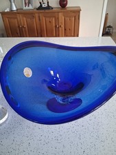 Large Glass Wave Cobolt Blue