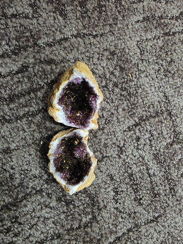 Amethyst geode crystal pair - crystal,