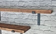 Rustic Chunky Shelf Industrial Handmade Shelves Metal Brackets Solid Wood 4.4 cm
