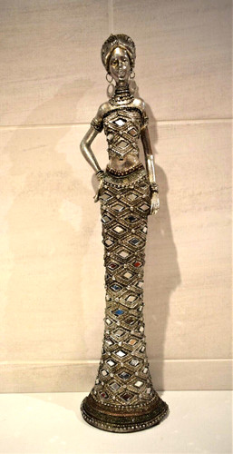 Tall silver exotic art - silver,
