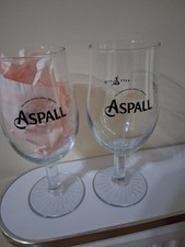 2 X Aspall Suffolk Cider Glass -  Pint Glass  Chalice Goblets M21. VGC