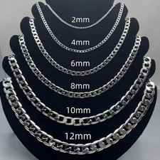 Solid 925 sterling silver - silver, curb