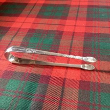 Hallmarked Sterling Silver Sugar Tongs 14cm. 1820s 28Gms