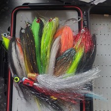 20  pike fly fishing flies and  top water popers. Pike fly fishing