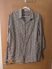 Mens Frangipani Floral Grey/Cream Pocket Shirt Size XXL