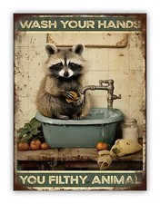 Funny Racoon Bathroom Metal