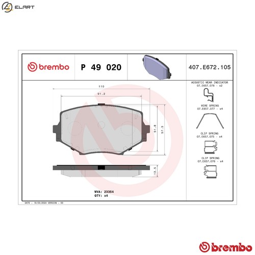 Brake pad set - disc,