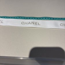 Authentic Chanel Ribbon, White With Silver Glitter 1m Length