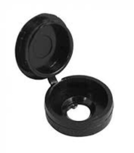 Hinged screw cover cap black - hinged,