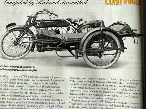 Sunbeam wwi ambulance bikes - sunbeam,