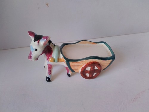 Vintage china donkey and cart - donkey,
