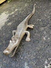 Large Vintage Heavy Brass Crocodile Alligator Reptile Ornament Figure 