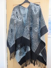 Laura Ashley Cape/Shawl One Size Grey/Black Used Excellent Condition  