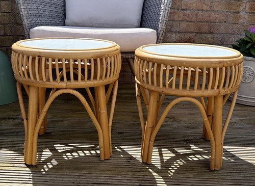 Set two rattan side tables - set,