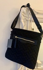 Across Body Bag Black Quilted. Zip Top. Front Zip Pocket. Handbag Bnwt. New