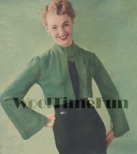 Vintage Knitting Pattern 1950s Glamour, Jacket/Cardigan, Bell Shaped Sleeves