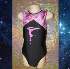 Gymnastics Leotard Girls Sparkly Dance Black Pink Acro Razzledazzle MADE IN UK