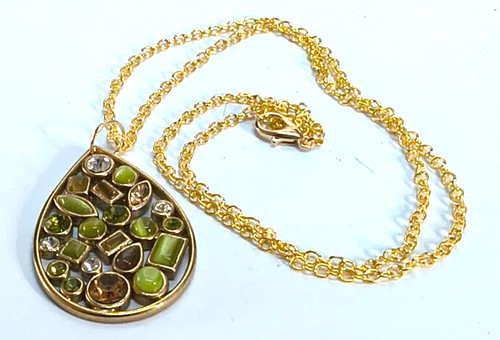 Gold tone green - green, mosaic
