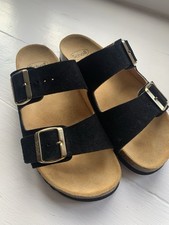 Scholl Black Suede Sandals Size 6