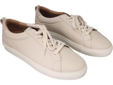 Russell & Bromley Leather Trainers Ivory UK Size 10 Casual Lace Up