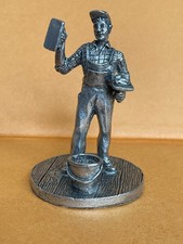 English Miniatures Plasterer Fine Art Sculpture Tradesman Pewter Vintage