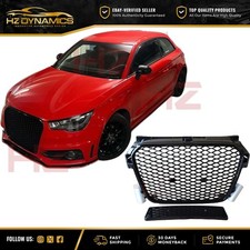 GLOSS BLACK FRONT GRILL GRILLE BADGELESS FOR 2010 2014 AUDI A1 S1 RS1 PLASTIC