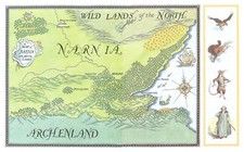 A Map of Narnia and adjoining lands by Pauline Baynes 1998 old vintage