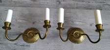 2x Vintage Brass Wall Lights