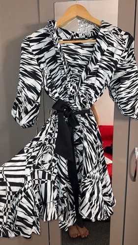 White black elegant dress - white,
