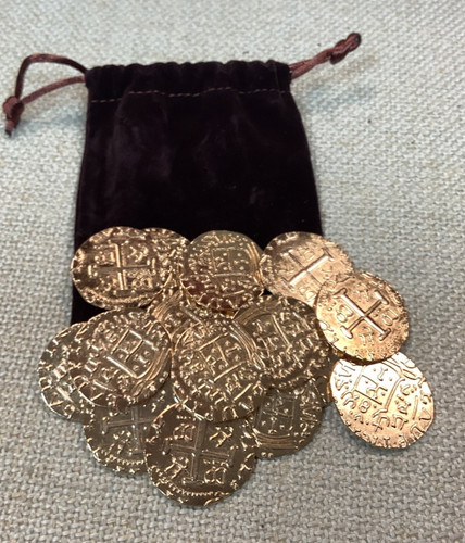 Metal pirate treasure coins - metal,