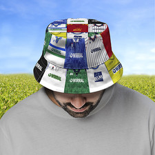 Tranmere Rovers Retro Shirt Montage Bucket Hat Classic Kits Great Fans Gift