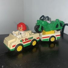 Vintage Lego Duplo 2621 Octan Motorbike Transporter