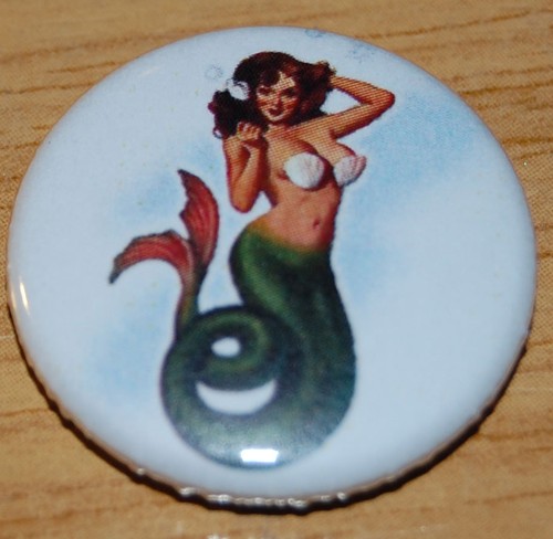 Vintage pin mermaid 25mm - vintage, /