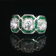 2ct HVS2 Diamond & Emerald