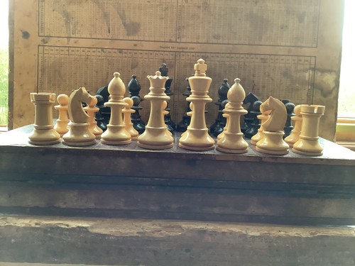 Antique chess set with - antique,