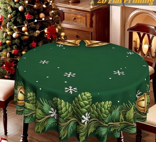 Round tablecloth christmas - tablecloth,