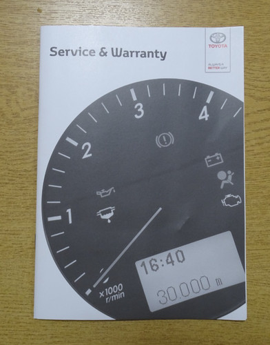 Toyota service history book - toyota,