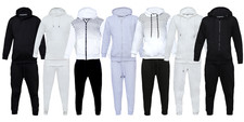 Kids Plain Tracksuit Hoodie with Joggers Jogging Sweatpants Girls Boys Age 5-13