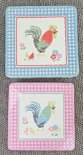 CATH KIDSTON Blue & Pink Kitsch Chicken Design Pair of Cake Tins