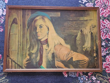 Ernest Ratcliff Ingrid Framed Vintage Print Tretchikoff Shabner MCM 60s 70s VTG