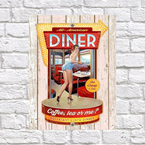American diner retro tin - retro, sign