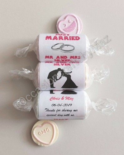 Love heart sweets wrappers